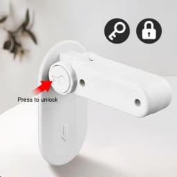 Plastic Door Rod Lock Universal Anti Opening Handle Child and Baby Safety Lock No Drilling Multifunctional Hidden Button