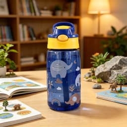 Kids Water Sippy Cup Kids 480ml Water Bottle with Straw and Handle Portable Drinking Bottle Cup Children
