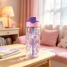 Kids Water Sippy Cup Kids 480ml Water Bottle with Straw and Handle Portable Drinking Bottle Cup Children