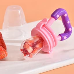 4pcs Baby Feeding Set, Baby Bottle with Suction Base Rice Cereal Bottle, Vegetable & Fruit Feeder, Two Mesh Bags (S L)