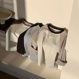 Kids Striped Long Sleeves T-shirt Toddler Girl Loose Bottoming Shirt Boy Baby Casual Tops Fashion Children Cotton Tees