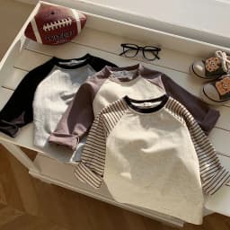 Kids Striped Long Sleeves T-shirt Toddler Girl Loose Bottoming Shirt Boy Baby Casual Tops Fashion Children Cotton Tees