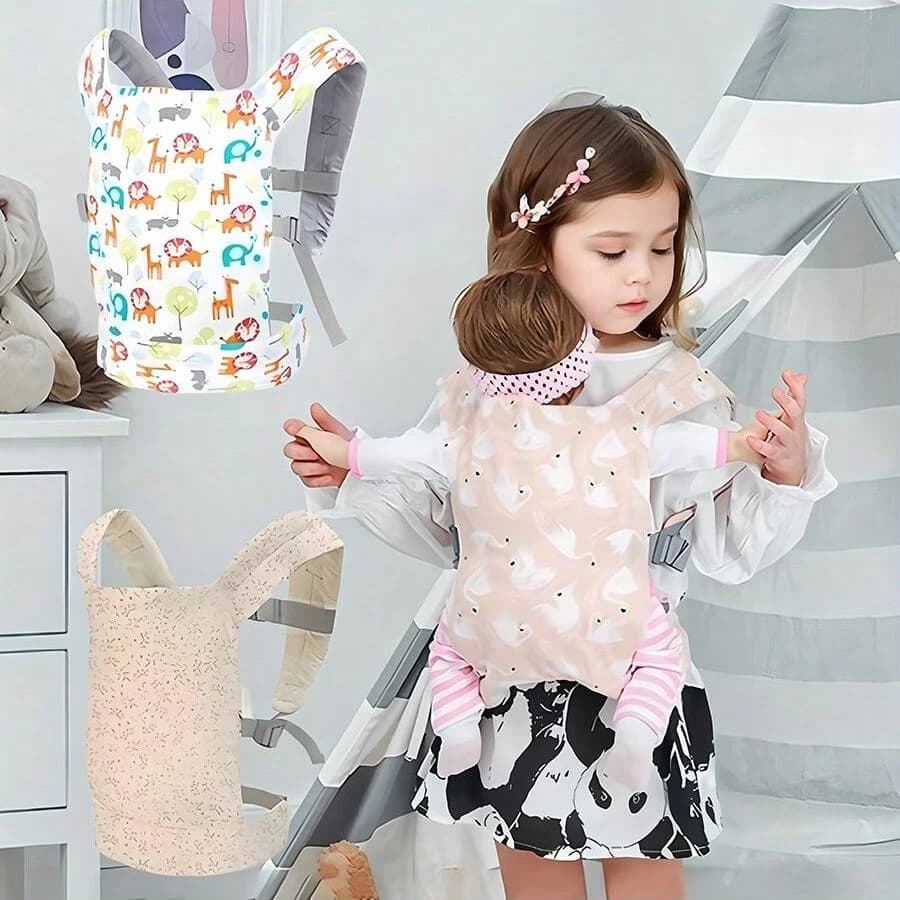 1Pc Toddler Doll Carrier, Pet Carrier, Adjustable Baby Carrier for Infants and Toddlers, Multifunctional Pretend Play Doll Double Ring Carrier, Suitable for Children Aged 3-6, Toy Backpack.