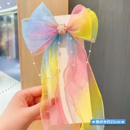 Children's Hairbands, Girls' rainbow Bows, Braided Hair Clips, Headwear, Princess Ponytails, Ribbons, Hairpins