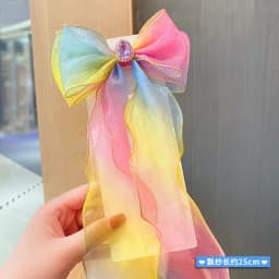 Children's Hairbands, Girls' rainbow Bows, Braided Hair Clips, Headwear, Princess Ponytails, Ribbons, Hairpins