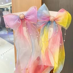 Children's Hairbands, Girls' rainbow Bows, Braided Hair Clips, Headwear, Princess Ponytails, Ribbons, Hairpins