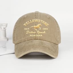 Yellowstone Horse Print Washed Baseball Cap Lightweight, Breathable, Adjustable Unisex Casual Wear & Camping Yellowstone Fan Gif