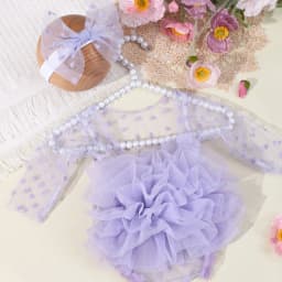 Ylsteed Pink Polka Dot Newborn Photography Romper with Bow Headband Baby Girl Photoshoot Outfits 1 Month Infant Picture Props