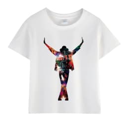 Kids Michael Jackson Rock N Roll T-Shirt Children's Fashion Crew Neck Top Summer Casual Clothes for Baby Boys/Girls