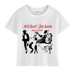 Kids Michael Jackson Rock N Roll T-Shirt Children's Fashion Crew Neck Top Summer Casual Clothes for Baby Boys/Girls