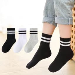 Lawadka 5Pairs/set Boys Girls Socks For Kids White Black Gray Cotton Children's Socks Student Sport Autumn New Sock 2 to 11Years