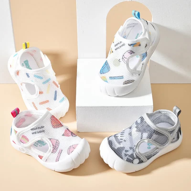 New Toddler Baby Sandals Breathable Air Mesh Cute Shoes 1-4 Years Anti-slip Soft Sole First Walkers Infant Lightweight Summer