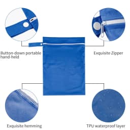 BIAI PUL Solid Color Waterproof Wet Bag Resuable Diaper Bag Washable Sanitary Napkin Storage Bag for Swimsuits Wet Clothes