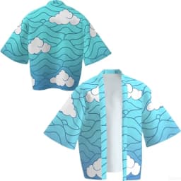 Demon Killer Cartoon Kimono Style Jacket Anime Cape Half Sleeve Cardigan