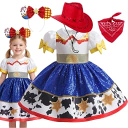 Girls 2026 New Moives Jessie Dress Cowgirl Halloween Cosplay Vestidos Costume Kids Fancy Party Outfit Clothes