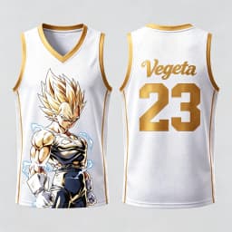 Dragon Ball Vegeta Super Saiyan #23 Basketball Jersey Tank Top Anime Print Breathable Sportswear Unisex Streetwear for Fans Kids