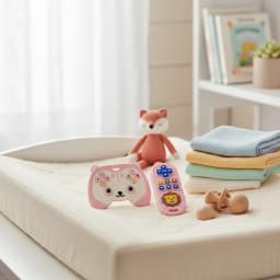 2Pcs Baby Teething Toys for 0-6 6-12 Months Silicone Bear Game Controller & Lion Teether Set