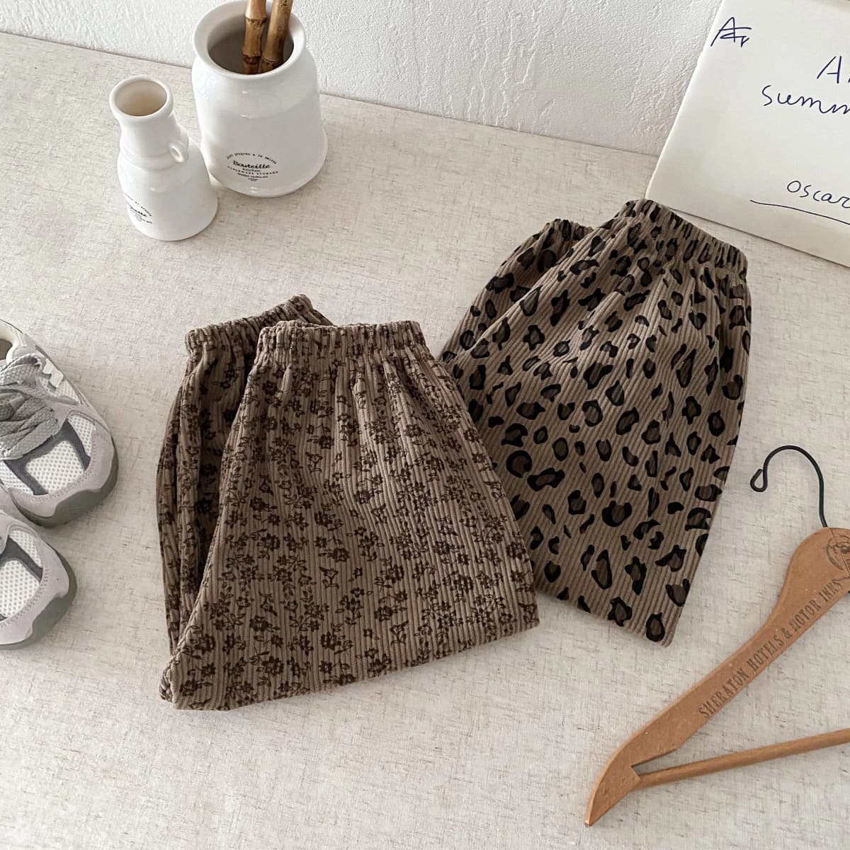 Fashion Casual Floral Pants Children's Spring Autumn Wear Simple Versatile Trousers Toddler New Style Thin Loose Leopard Pants