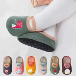 Newborn Baby Boys Girls Anti Slip Cartoon Shoes Winter Indoor Outdoor Slippers Infant Floor First Walk Shoes with Rubber Sole