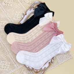 3/4 Pairs of Baby Girls' Bows Decor Anti-Mosquito Socks,Soft Breathable Cotton Crib Socks for Infant Toddler Summer Outdoor Play