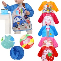 Waterproof EVA Full Sleeve Baby Bibs Children Apron Long Sleeve Feeding Smock Kids Eating Breastplate Infant Scarf Clothing