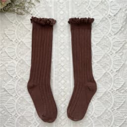 Ruffle Kids Knee High Socks Baby Girls Toddlers Long Soft Cotton Sock Lace Flower Children School Uniform Socks For 0-8Years