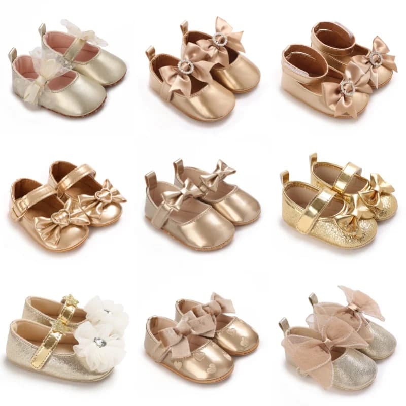 Infant Pre-Walker Shoes 0-1Year Baby Girls Princess Sandals Bowknot Soft Sole Elegant Formal Walking Shoes