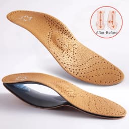 Leather Orthopedic Insoles Arch Support Insole Flat Feet Plantar Fasciitis Shoe Pads Quality Leather Deodorising Shoe Sole 1Pair