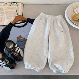 Baby Children's Casual Pants 1-11Y Spring 2026 Teens Girl Boys Solid Color Trousers Girls Loose Outdoor Sweatpants Sports Pants
