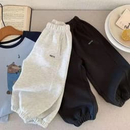 Baby Children's Casual Pants 1-11Y Spring 2026 Teens Girl Boys Solid Color Trousers Girls Loose Outdoor Sweatpants Sports Pants