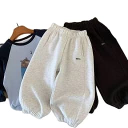 Baby Children's Casual Pants 1-11Y Spring 2026 Teens Girl Boys Solid Color Trousers Girls Loose Outdoor Sweatpants Sports Pants