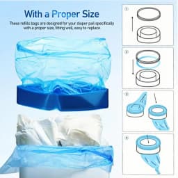 Diaper Pail Refill Bags for Sangenic Tommee Tippee for Genie for Angelcare for Munchkin