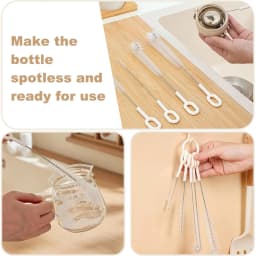 5PCS Flexible Bottle Brush Set Narrow Crevice Cleaning Brush for Baby Bottle Breast Pump Straw, Juicer Lids Nipple Scrubber