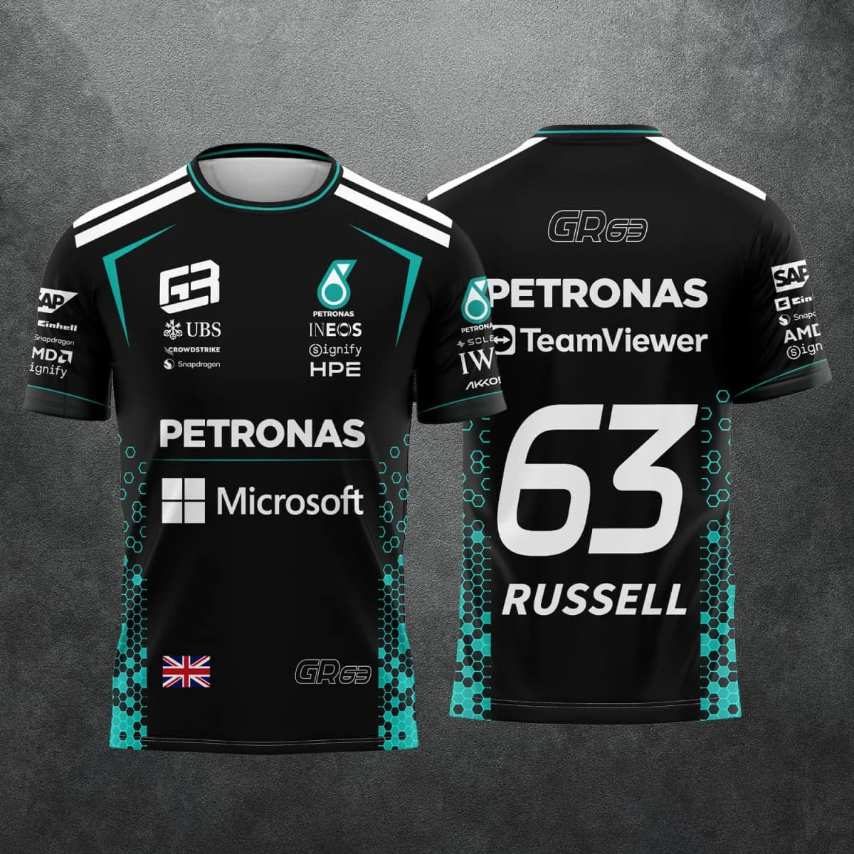 2026 New Racing No. 63 Rider George Russell Fan 3D Printed Pattern T-Shirt Men Women Summer Casual Short Sleeve Family Matching