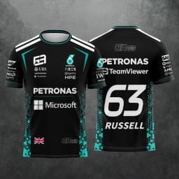 2026 New Racing No. 63 Rider George Russell Fan 3D Printed Pattern T-Shirt Men Women Summer Casual Short Sleeve Family Matching