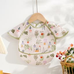 Kangobaby #My Soft Life# New Waterproof Baby Sleeveless Feeding Bib Fashion Full Body Cover