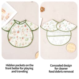Kangobaby #My Soft Life# New Waterproof Baby Sleeveless Feeding Bib Fashion Full Body Cover