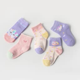 5 Pairs of Kidsren's Socks with Cartoon Cute Unicorn Patterns for Girls and Babies, Versatile Trendyy Bow Mid-Calf Socks, Suitable for Daily Casual Life