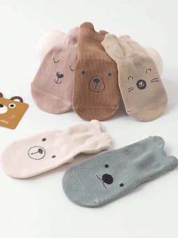 5 Pairs of Baby Floor Socks for All Seasons Kidsren's Non-Slip Baby Toddler Socks Soft Bottom Indoor Cute Boys and Girls Socks