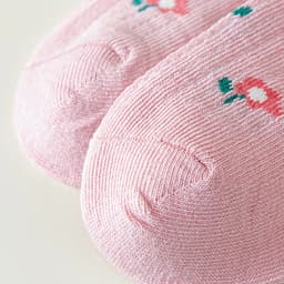 5 Pairs of Children's Socks with Color-Blocking Rabbit and Floral Patterns, Pink Trendy Versatile Lace Mid-Calf Socks for Girls, Suitable for Everyday Casual Life in All Seasons