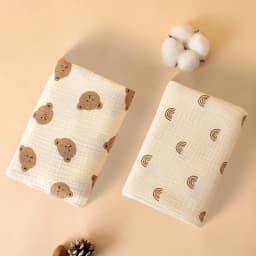 Simple Style Printed Baby Blanket Made of Gauze Material, Newborn Swaddle Blanket, Baby Swaddle Blanket, Gauze Wrap, Bedding, Baby Bath Towel, Infant Products