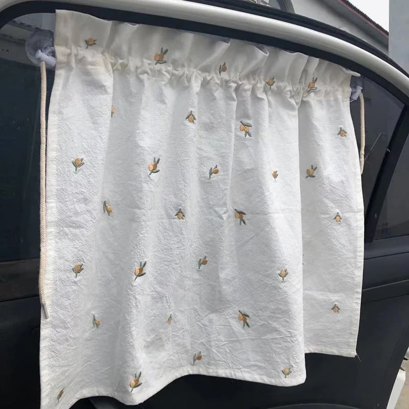 Baby Car Curtain Sun Protection Sunshade for Children UV Protect Window Curtain Kawaii Embroidered Bear Cart Accessories