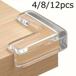 4/8/12pcs Transparent Silicone Corner Protector Set, Safe Edge Guards for Power Outlets and Table Corners