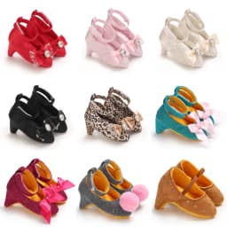 Newborn Infant Baby Fashion Girls High Heels Shoes 0-5Months Princess Bow Party Crib Shoes Photo Props Shoes