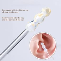24Pcs/Box Silicone Ear Wax Remover Disposable Adhesive Ear Picks Sticky Earpicks S/L Reusable Ear Cleaner for Kids & Adults