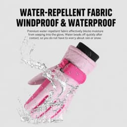 Kids Winter Ski Gloves Waterproof Windproof Children Snow Gloves for Boys Girls Warm Fleece Lining Sports Finger Gloves 3-15Y