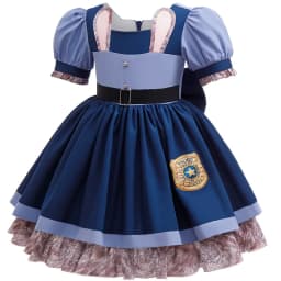 New Moives Bunny Judy Girl Dress Costume Halloween Cosplay Dress Birthday Gift Carnival Party Kids Outfit