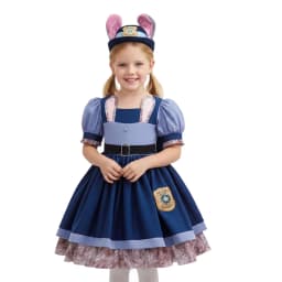 New Moives Bunny Judy Girl Dress Costume Halloween Cosplay Dress Birthday Gift Carnival Party Kids Outfit