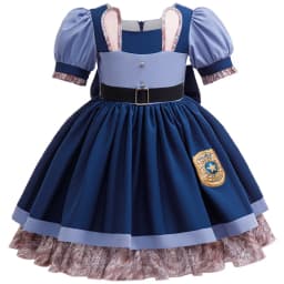New Moives Bunny Judy Girl Dress Costume Halloween Cosplay Dress Birthday Gift Carnival Party Kids Outfit