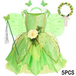 Summer Girls Tinkerbell Fairy Dresses Up for Girls Costume Kids Cosplay Flower Fairy Princess Clothes Christmas Party Outfit